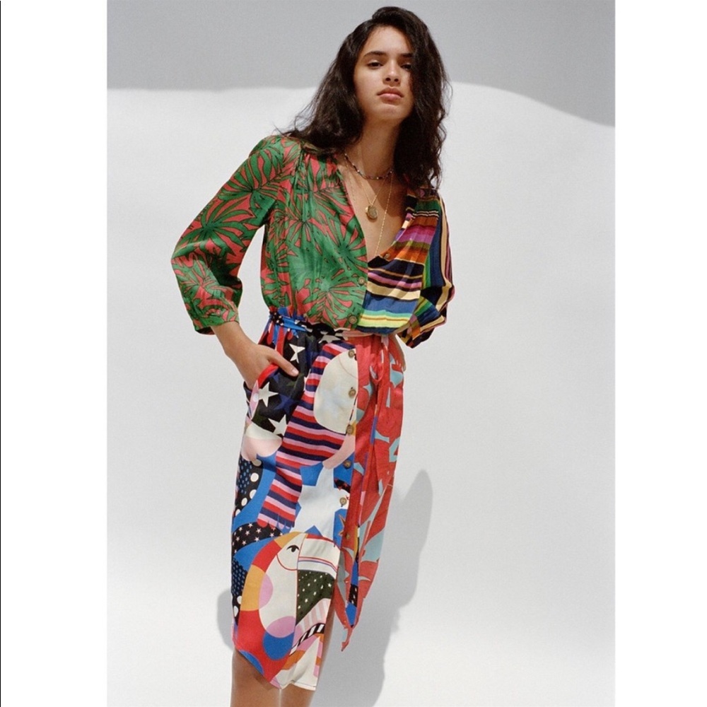 Anthropologie Farm Rio Ciela Midi Shirtdress